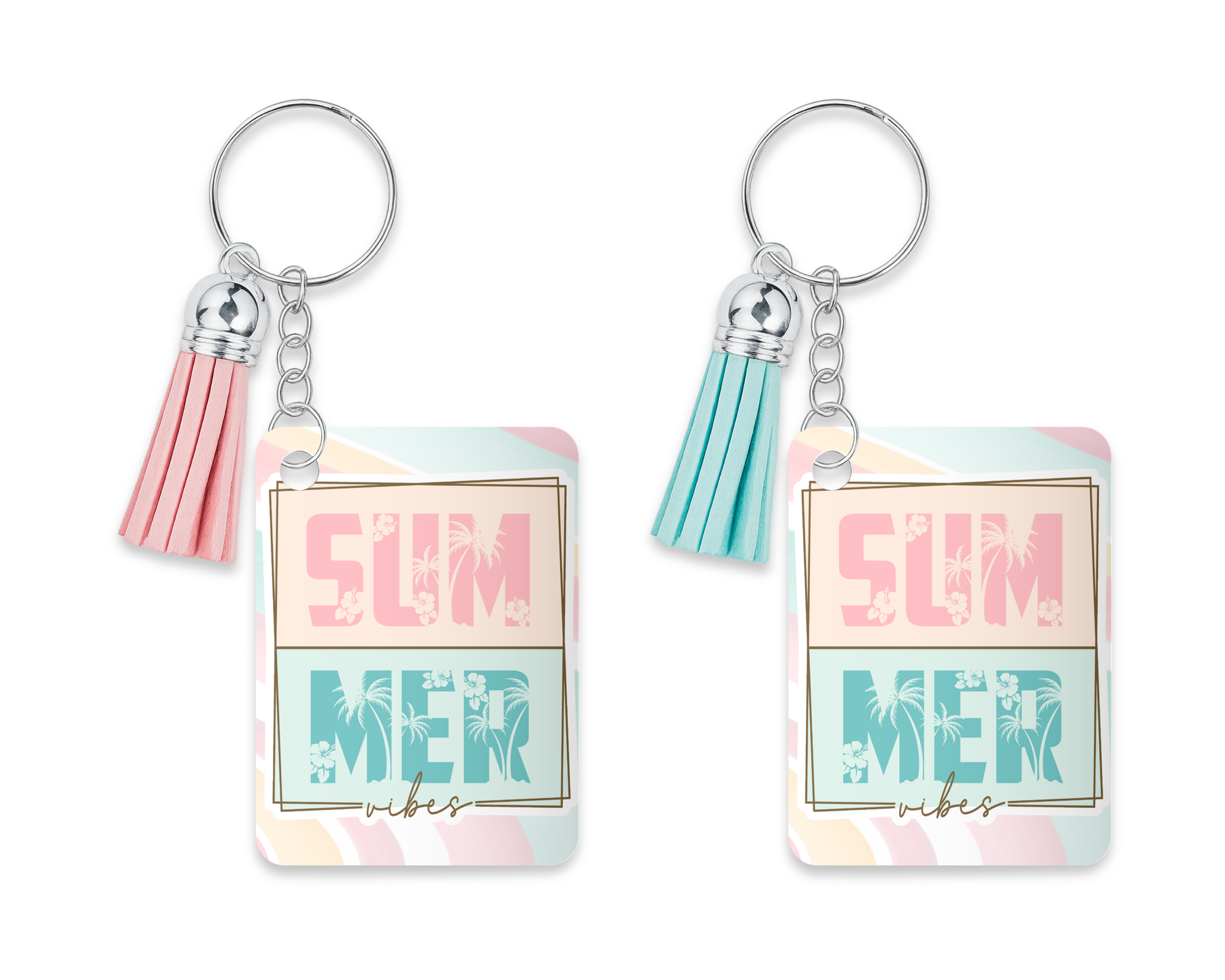 Summer acrylic keychain for beach and vacation bags