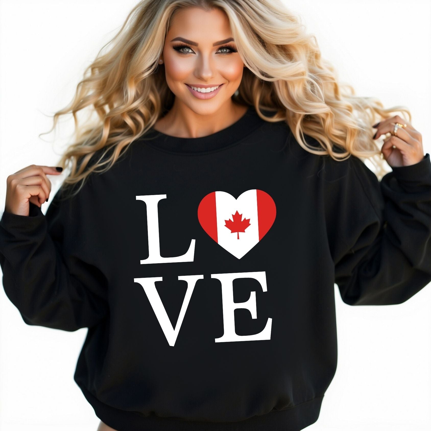 Love Canada Heart Flag β T-Shirt, Crewneck & Hoodie