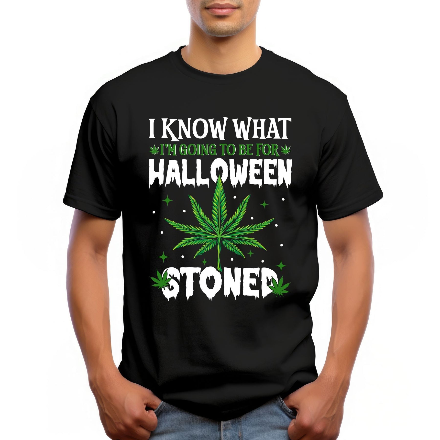 Stoned Halloween T-Shirt β Funny Cannabis Costume Graphic Tee