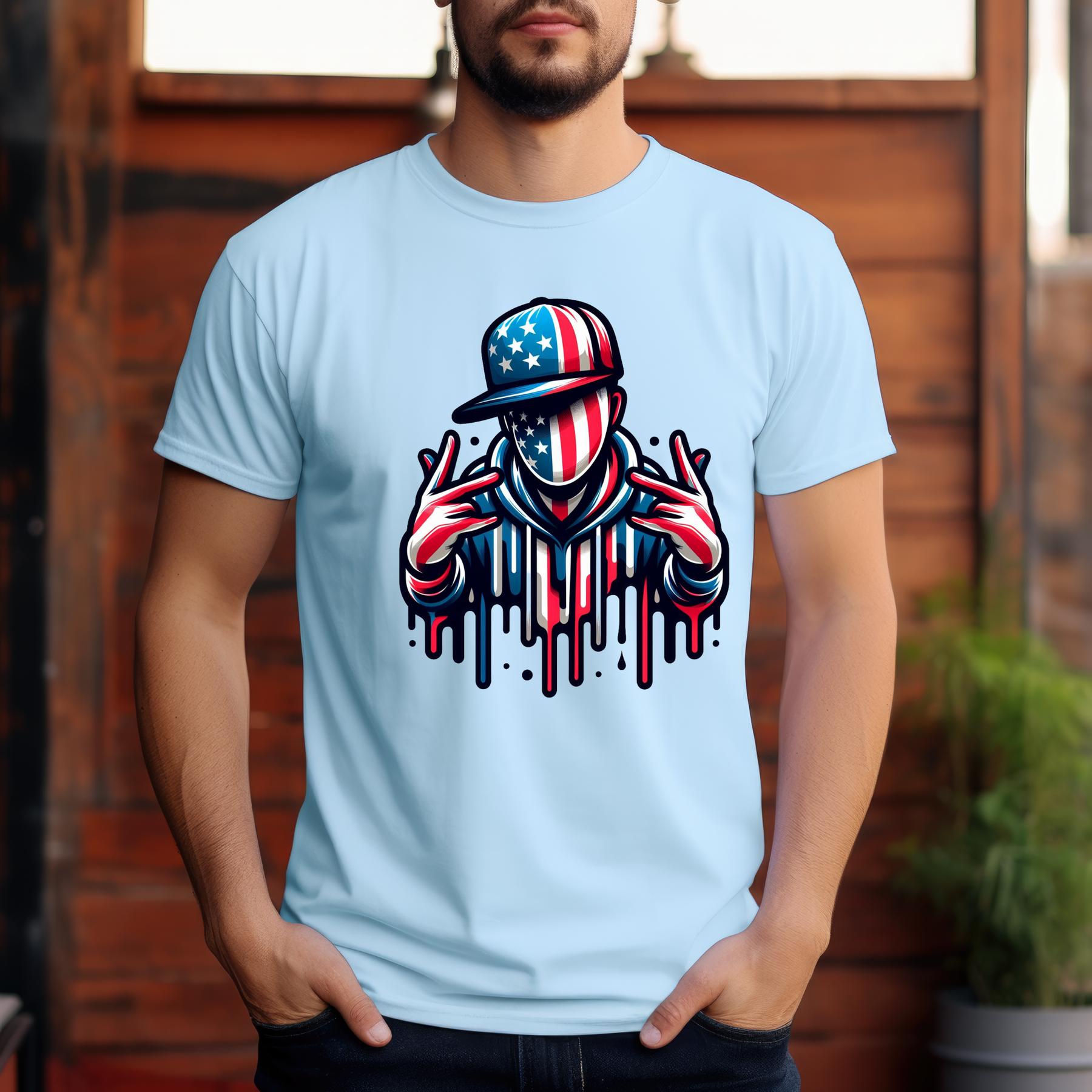USA Street Style Patriot Graphic T-Shirt | American Flag Urban Unisex Tee