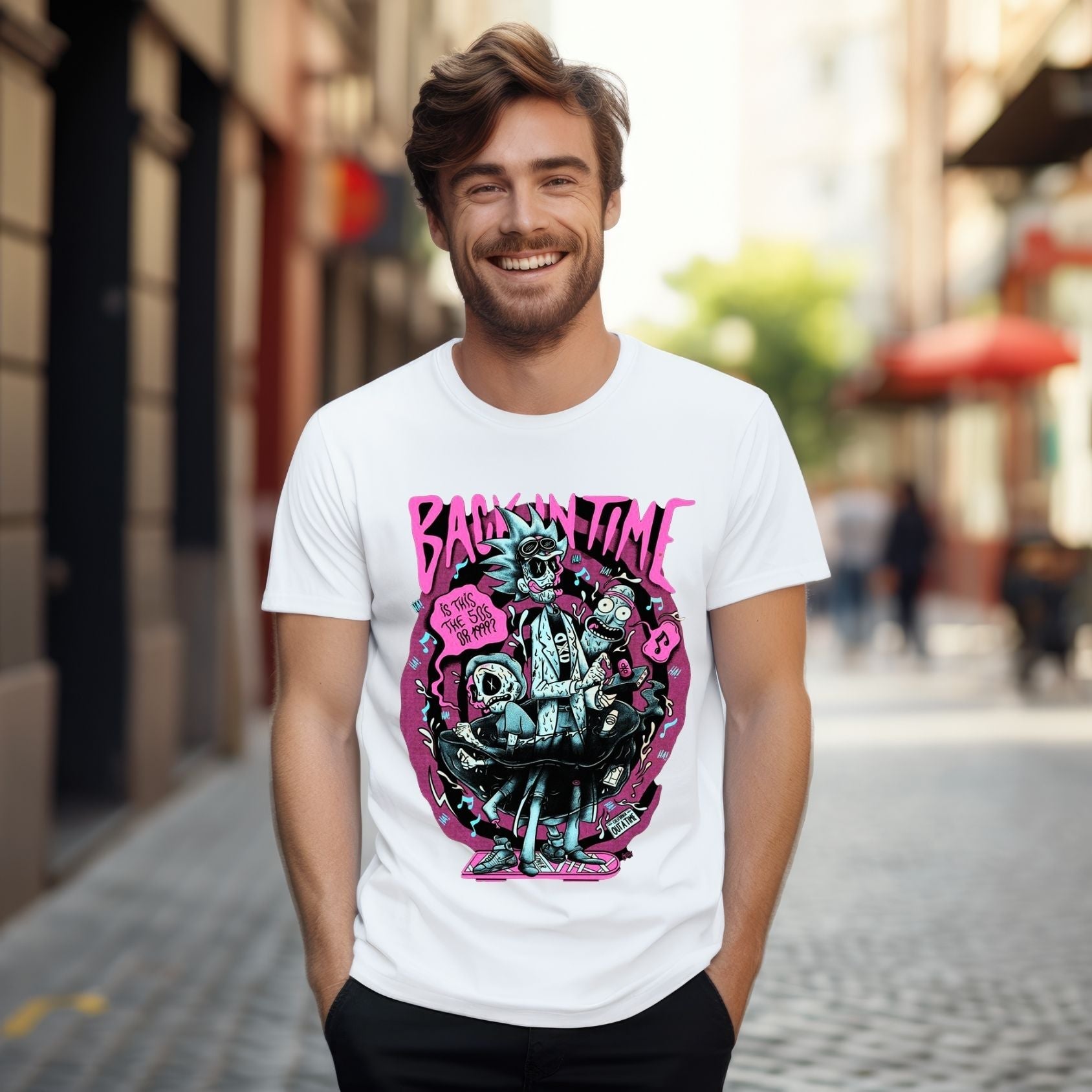 Back in Time Graphic T-Shirt β Retro Cartoon Streetwear Tee