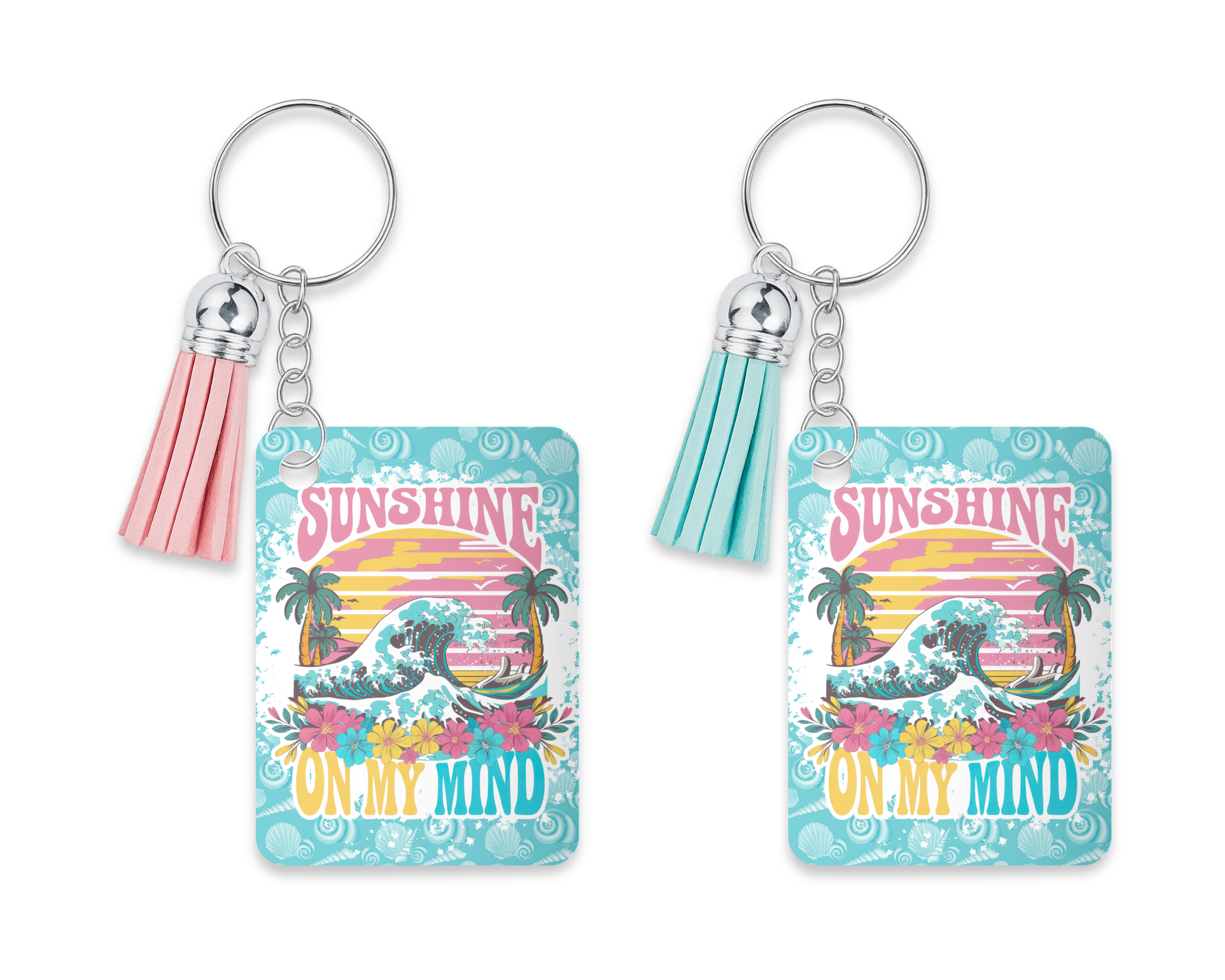 Sunshine on My Mind acrylic summer keychain