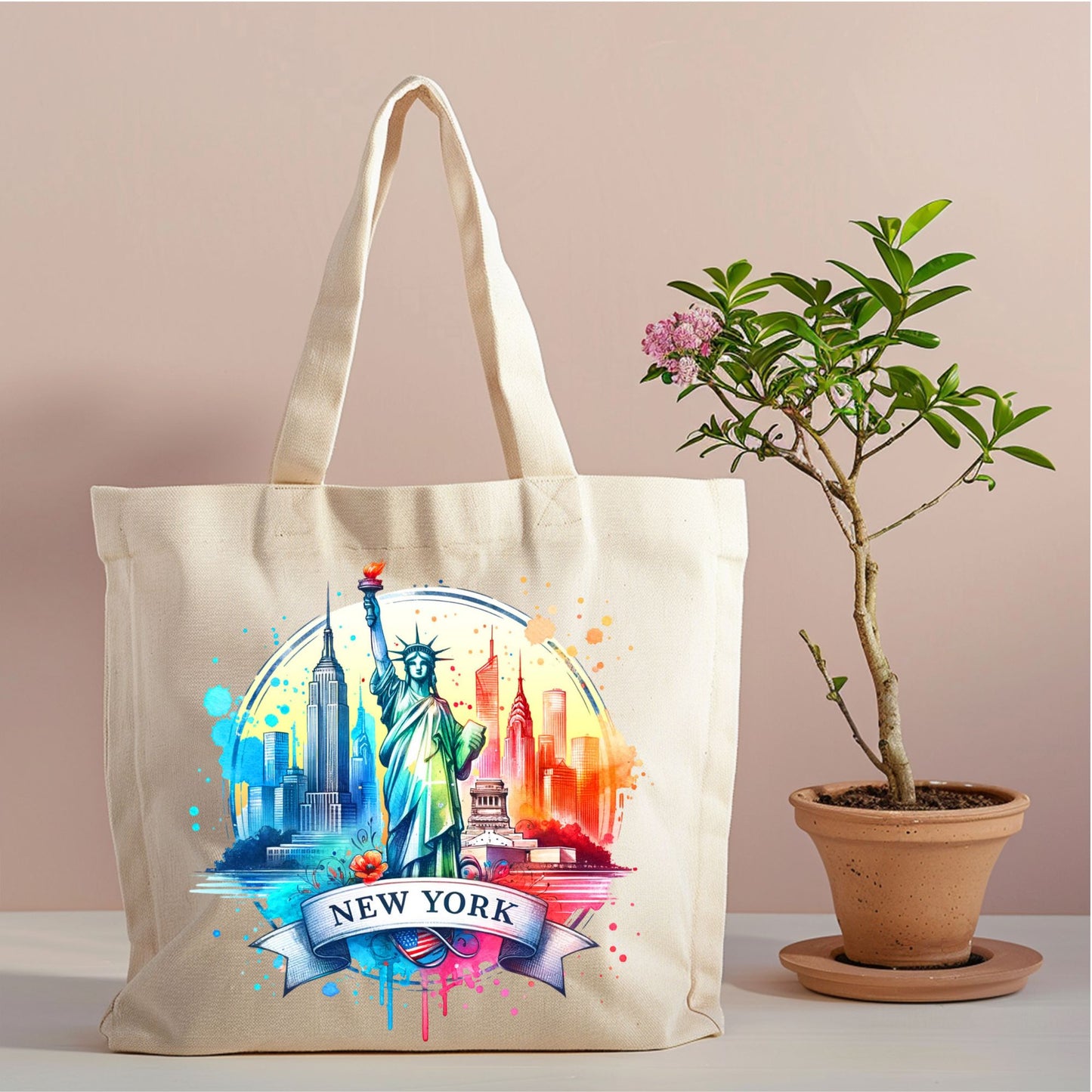 New York Statue of Liberty Canvas Tote Bag