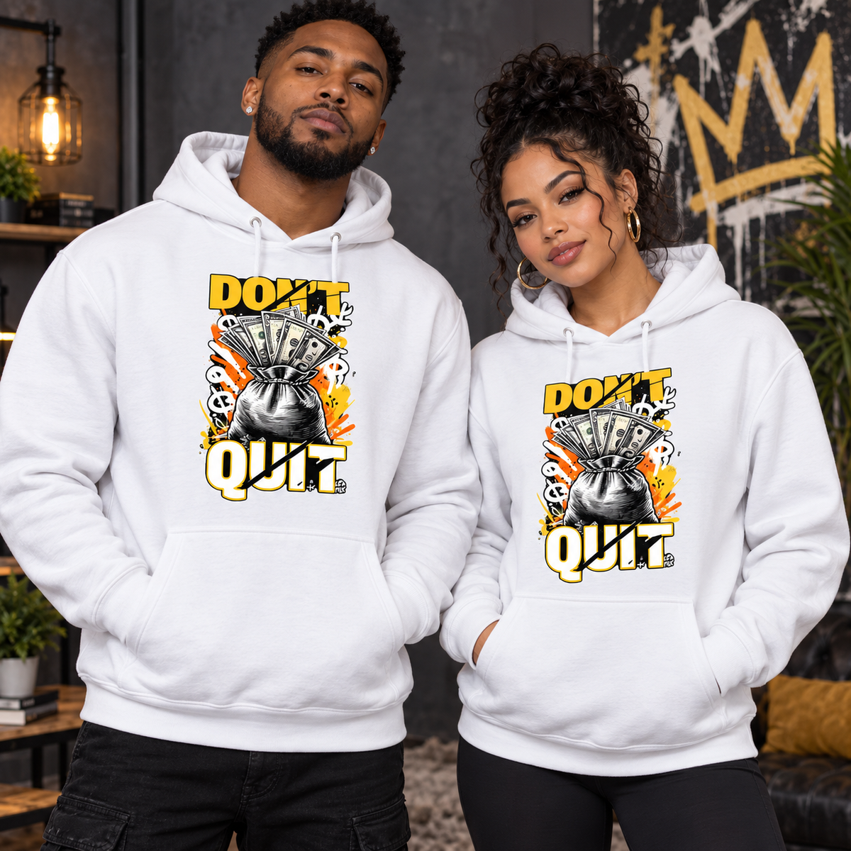 Don't Quit Money Bag Graphic Apparel men's and women's hoodie mockup