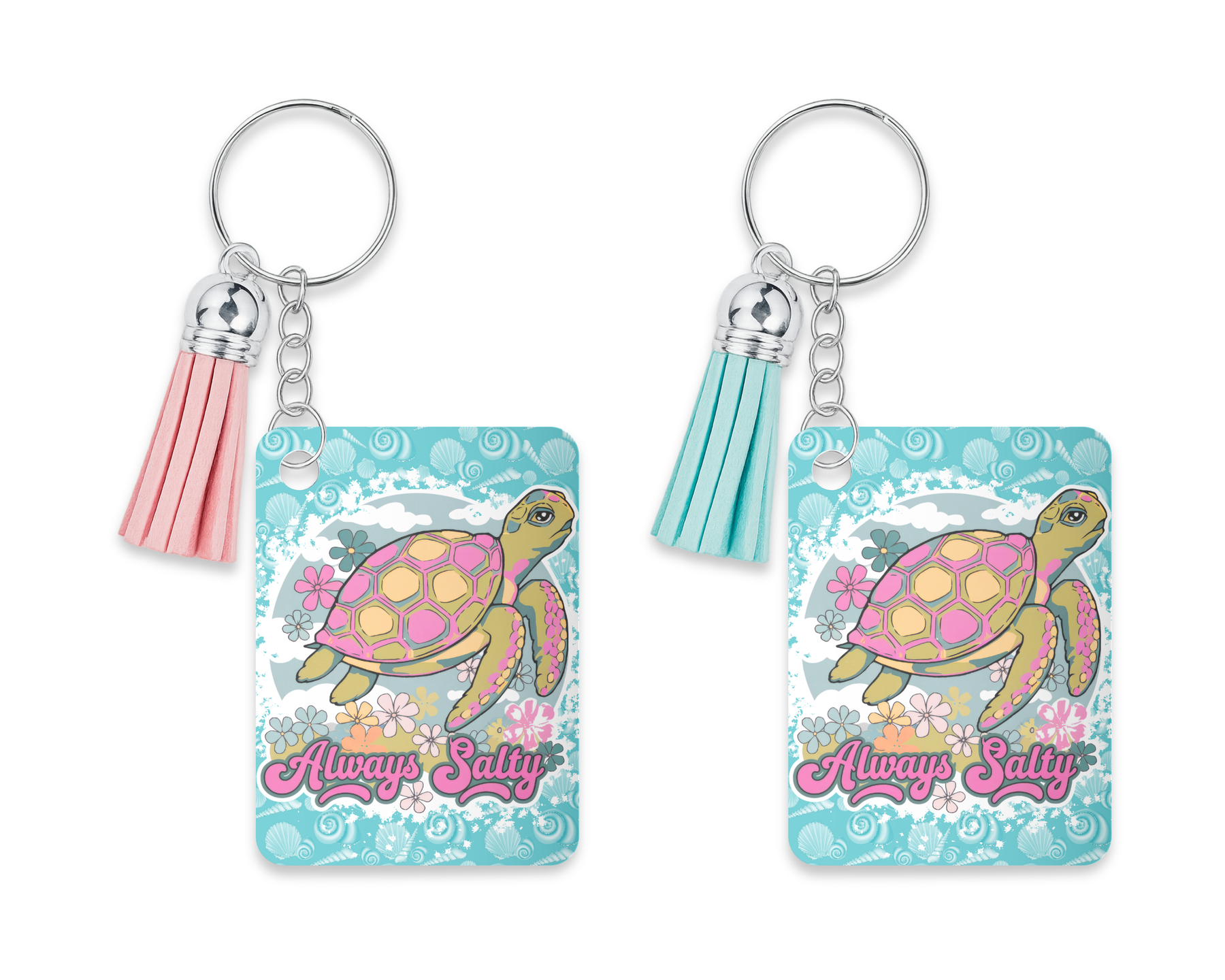 Always Salty funny acrylic beach keychain