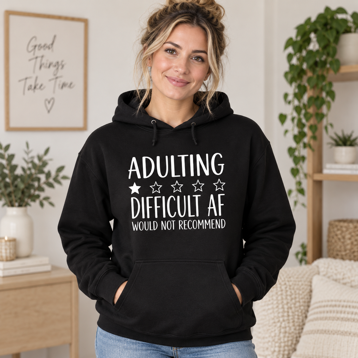 Adulting Difficult AF – Would Not Recommend apparel mockup