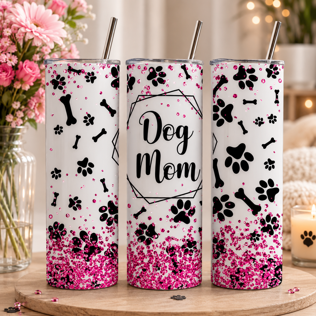Dog Mom 20oz Skinny Tumbler