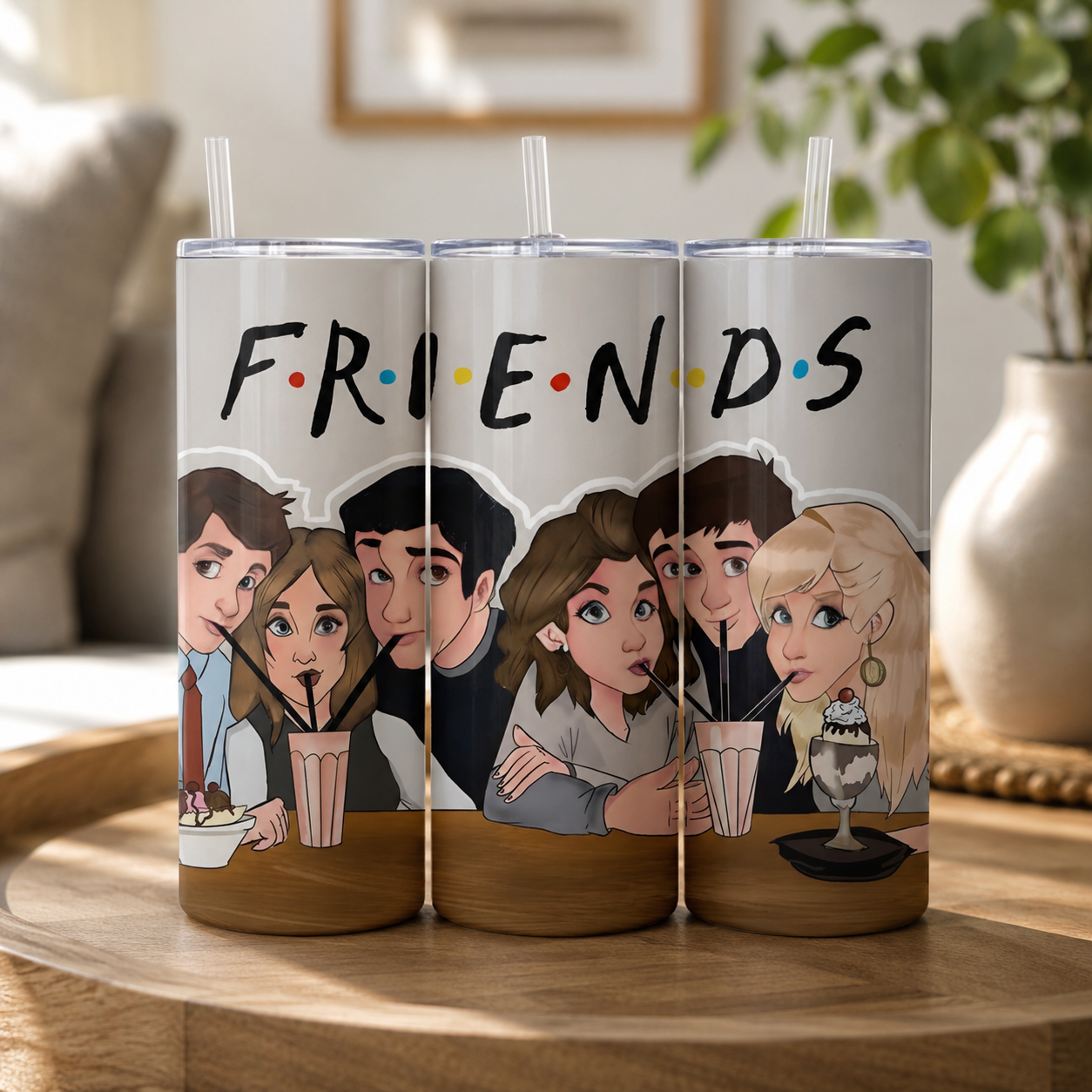 Friends TV Inspired 20oz tumbler with coffeehouse design