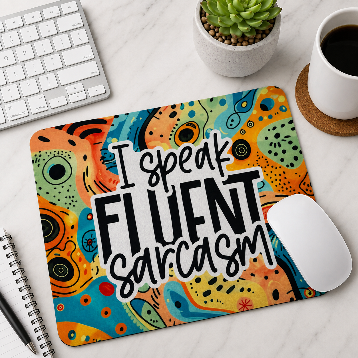 NOPE Not Today colorful abstract mouse pad design option