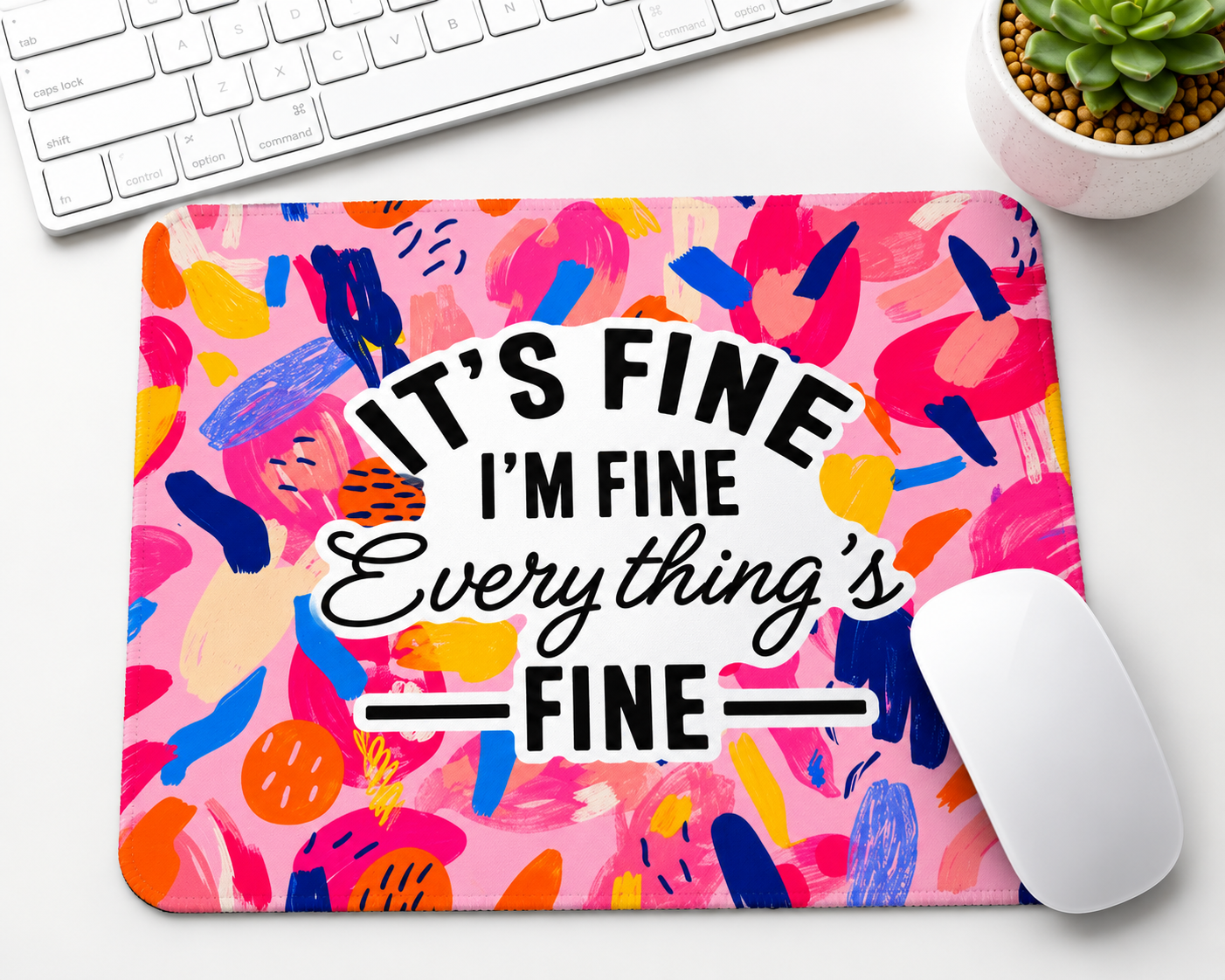 NOPE Not Today colorful abstract mouse pad design option
