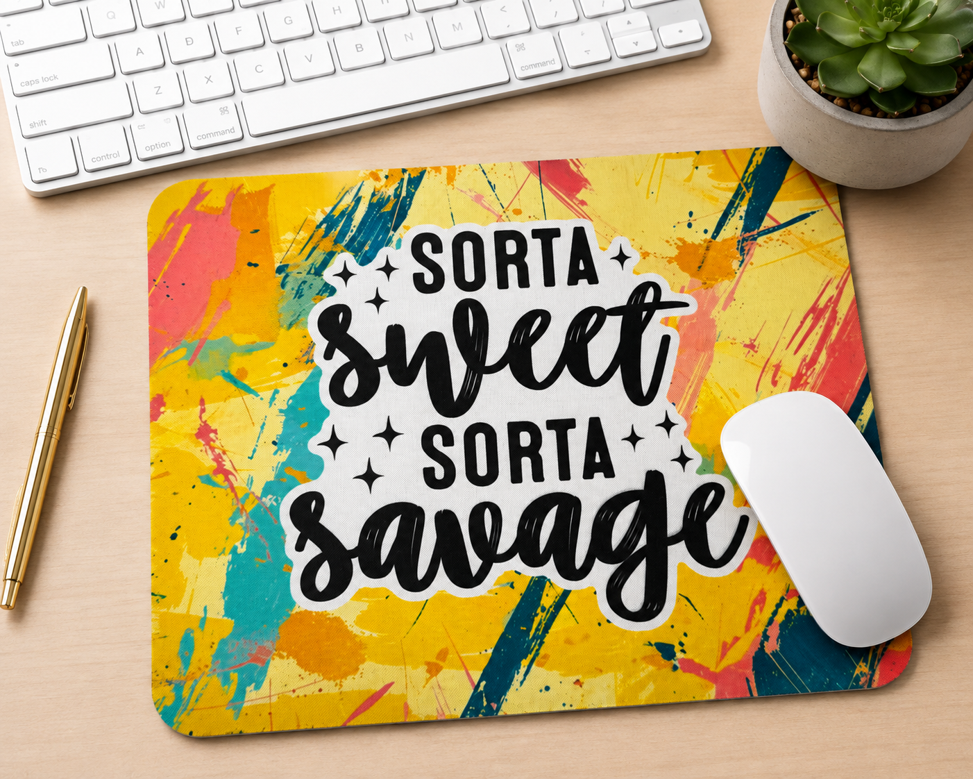 NOPE Not Today colorful abstract mouse pad design option