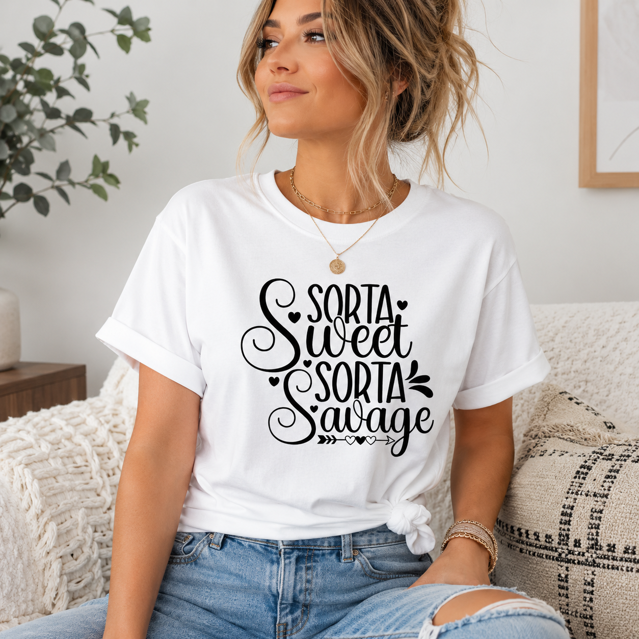 Sorta Sweet Sorta Savage cute sassy graphic apparel