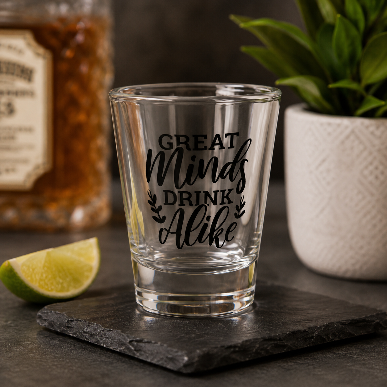 "Great Minds Drink Alike" Funny Shot Glass