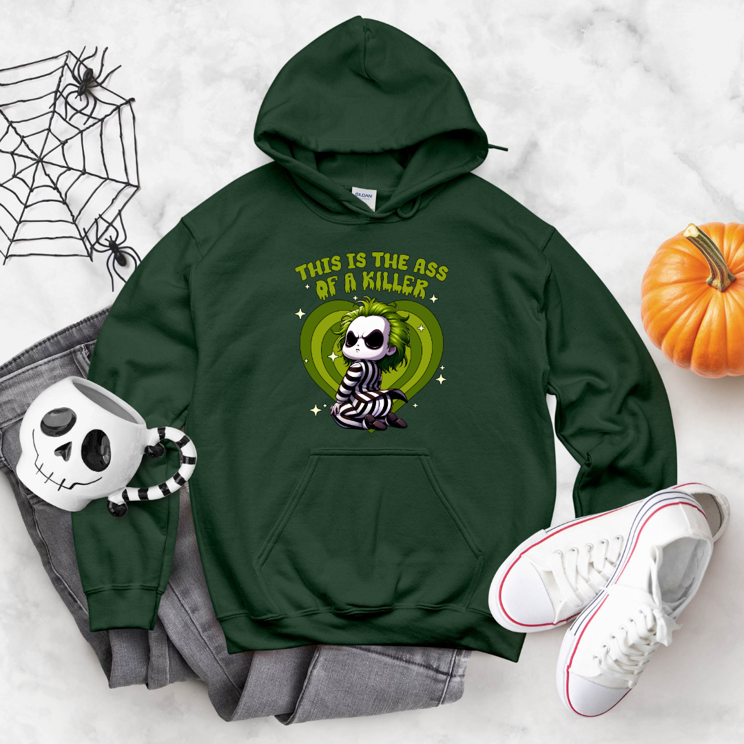 This Is the Ass of a Killer horror-comedy hoodie