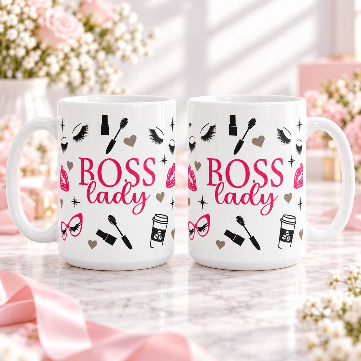 Boss Lady Mug – Entrepreneur & Girl Boss Coffee Cup — mug; complementary views of one product