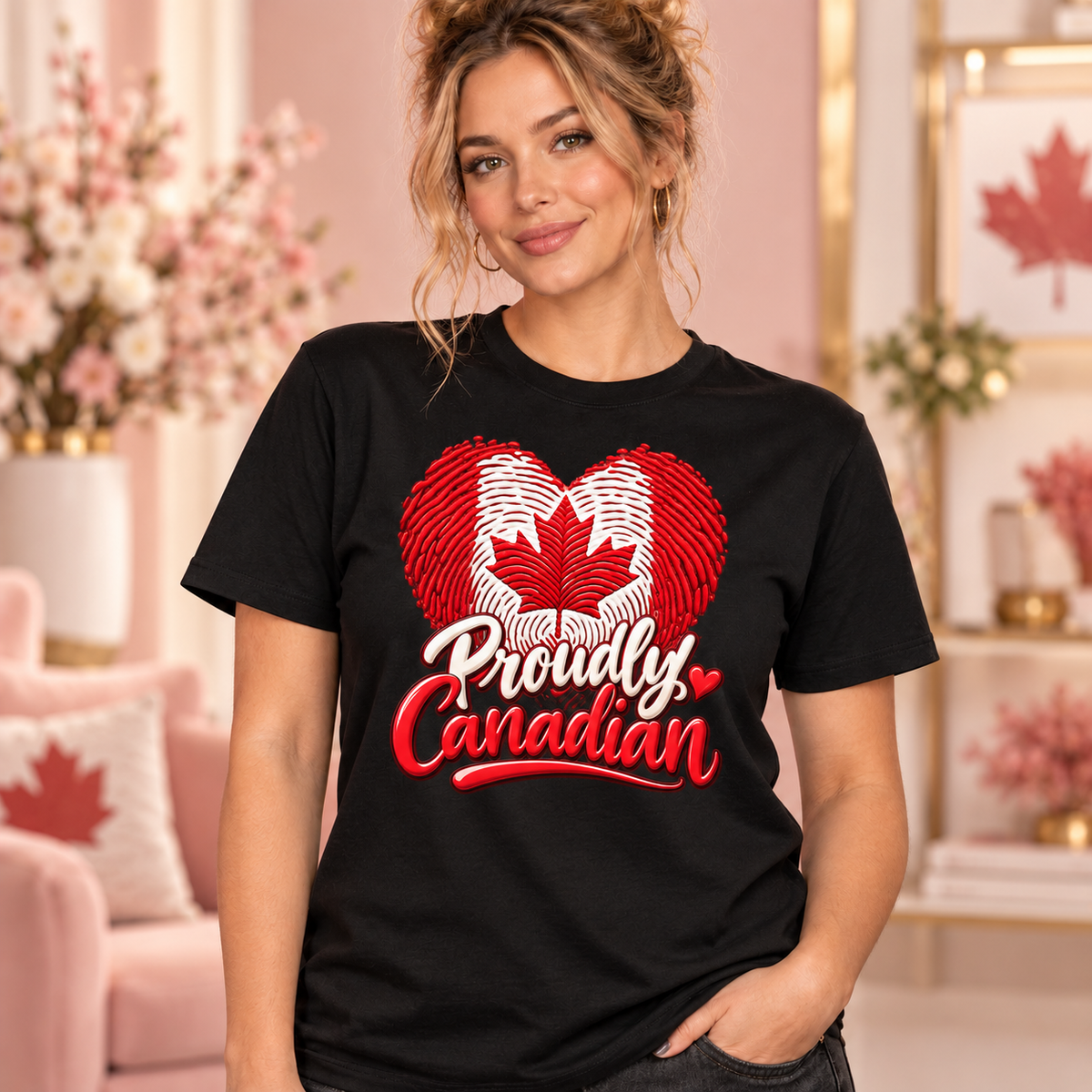 Proudly Canadian black T-shirt