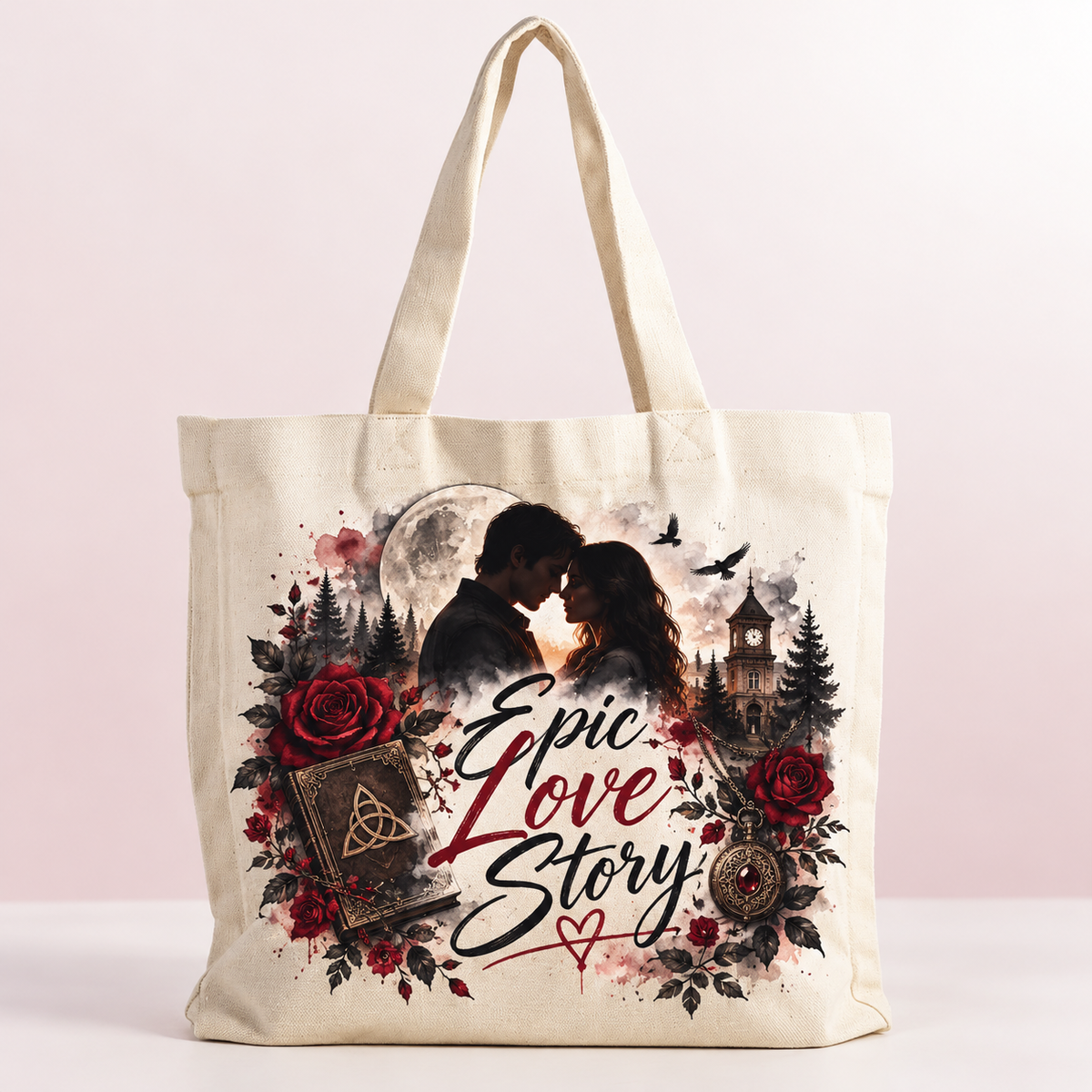 Epic Love Story Canvas Tote – Supernatural Romance Fan Bag — product mockup