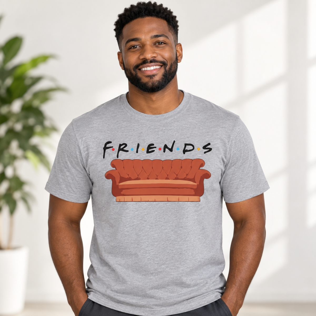 Friends Couch on Grey T-Shirt