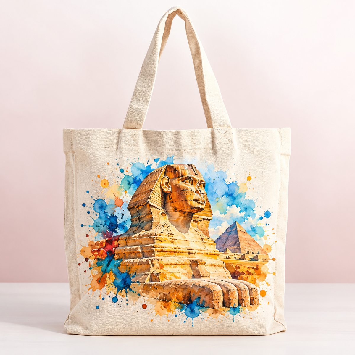 Great Sphinx of Giza Watercolor Tote – Ancient Egypt Gift — product mockup