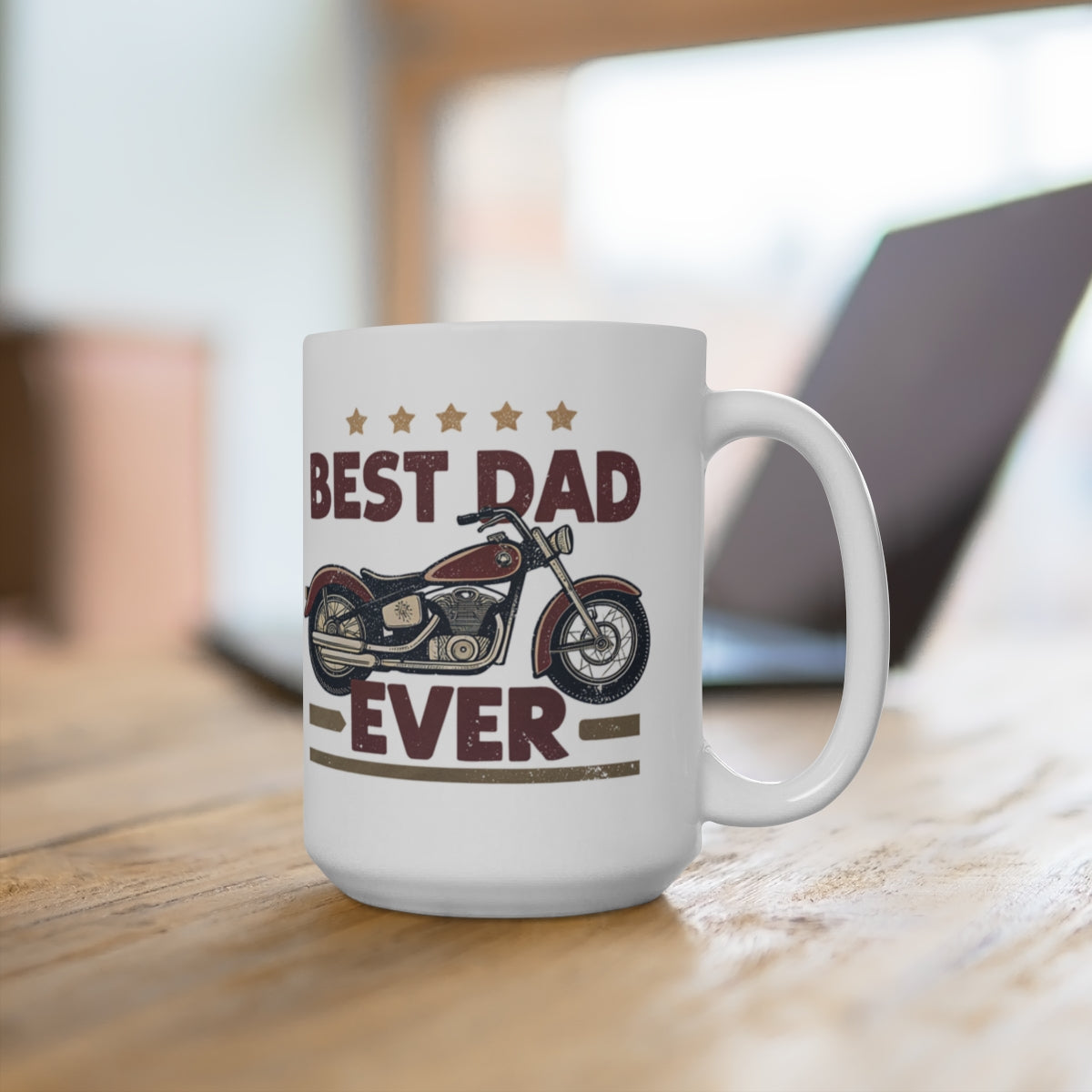 "Best Dad Ever Motorcycle" Mug — Father's Day Gift Coffee Cup