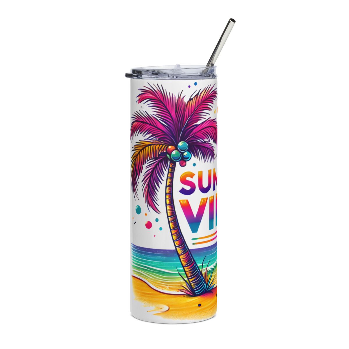 Summer Vibes palm beach tumbler alternate view
