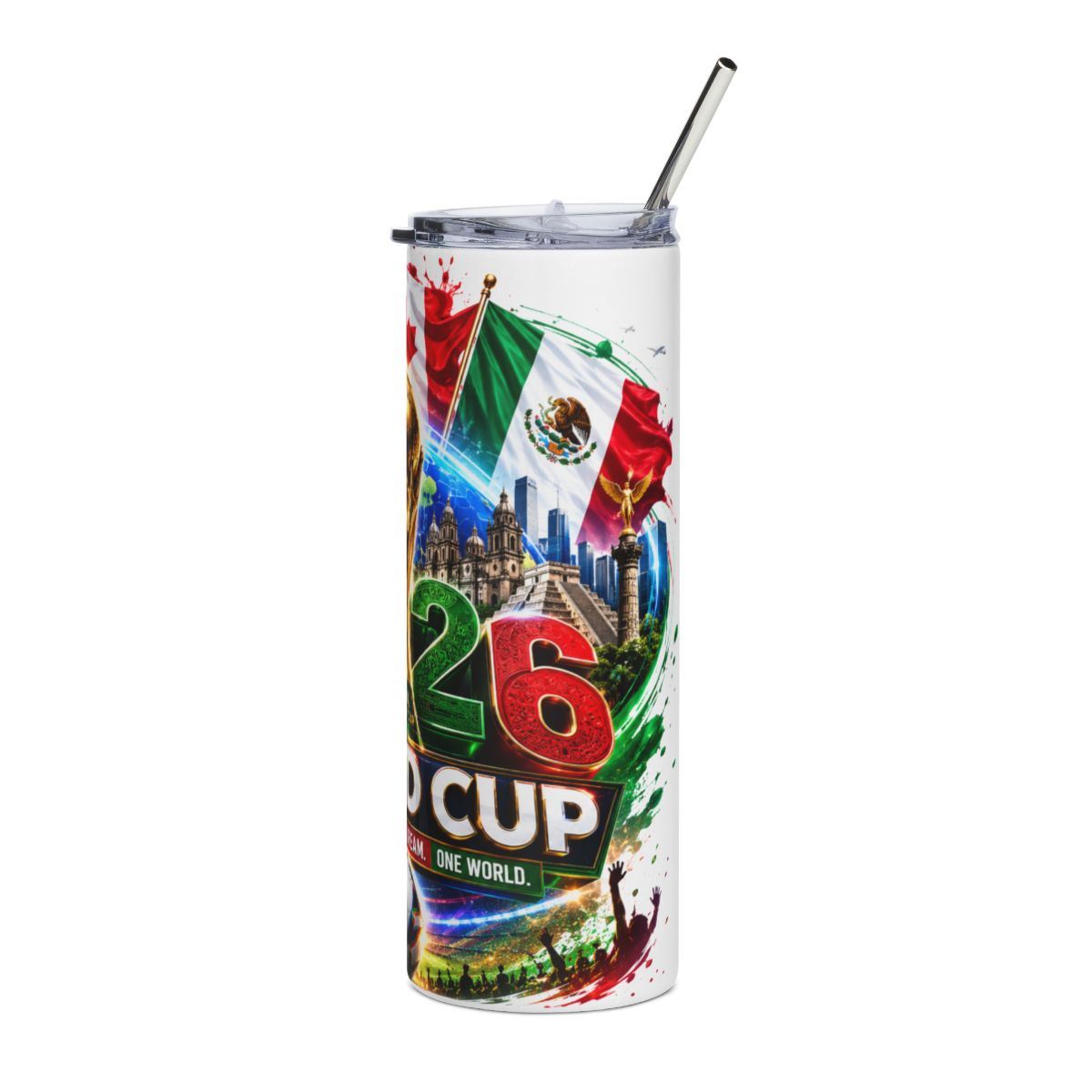 2026 Host Nations football tumbler design view