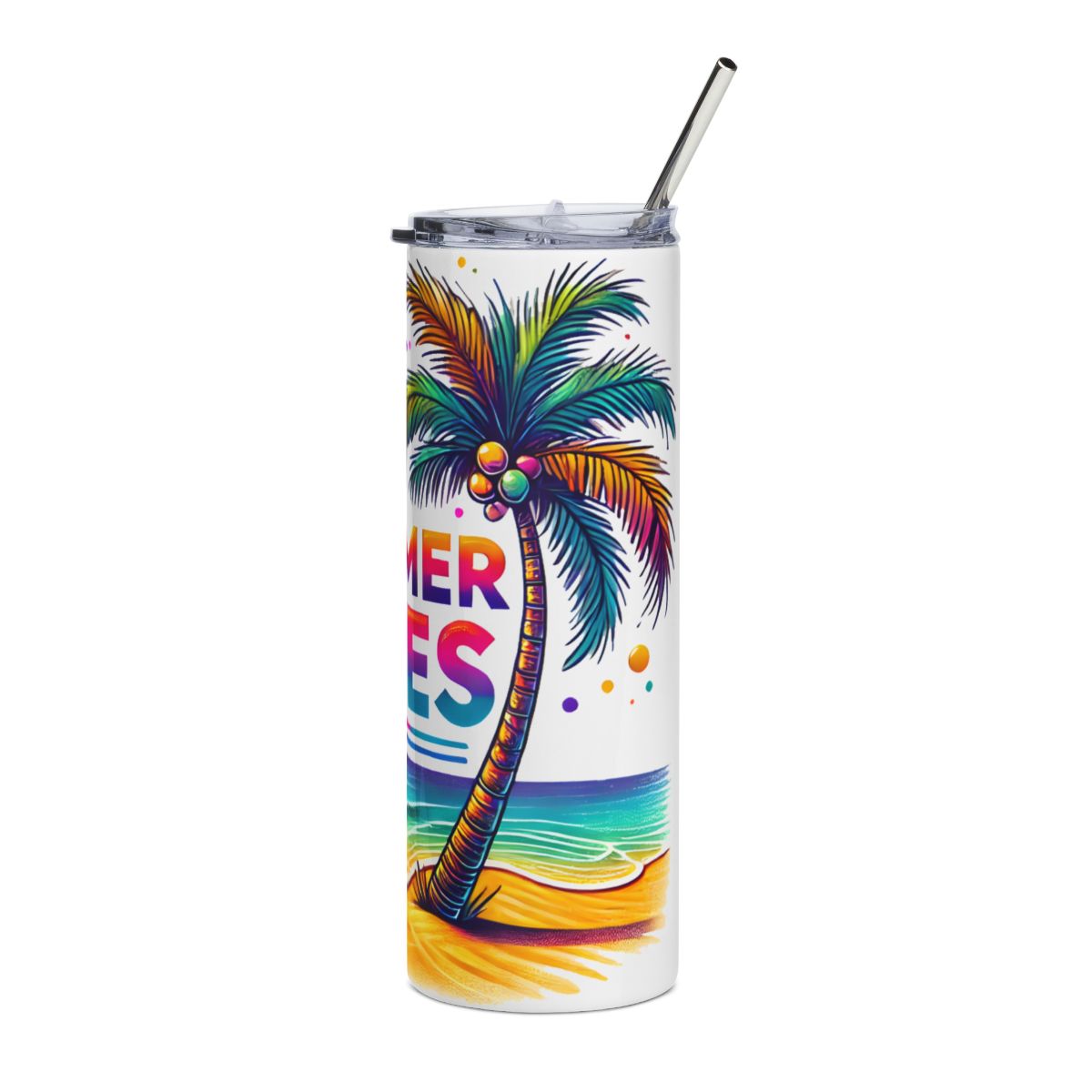 Summer Vibes palm beach tumbler product view