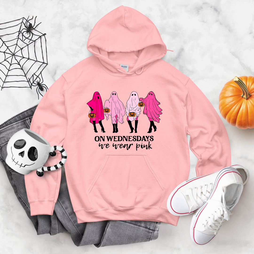 On Wednesdays We Wear Pink Halloween hoodie