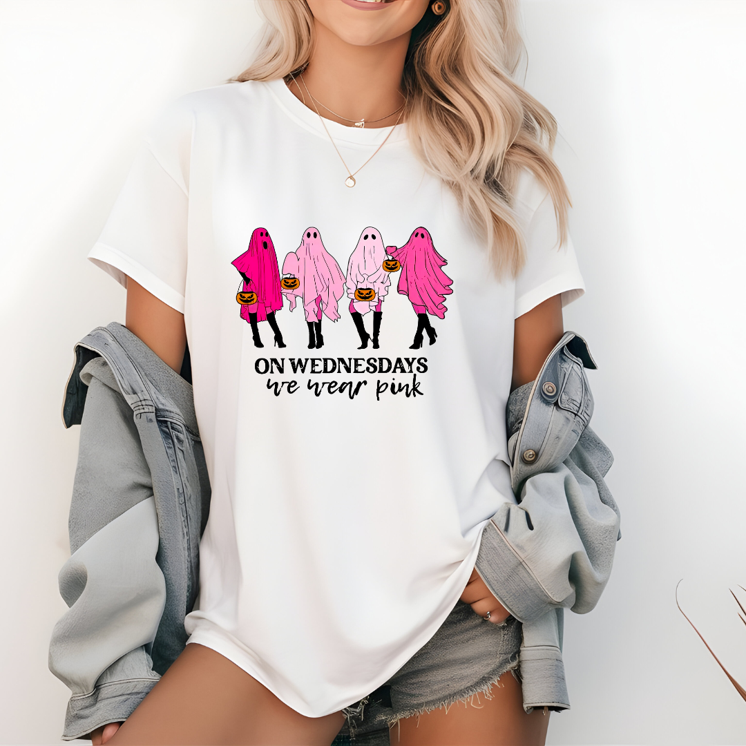 On Wednesdays We Wear Pink Halloween T-shirt