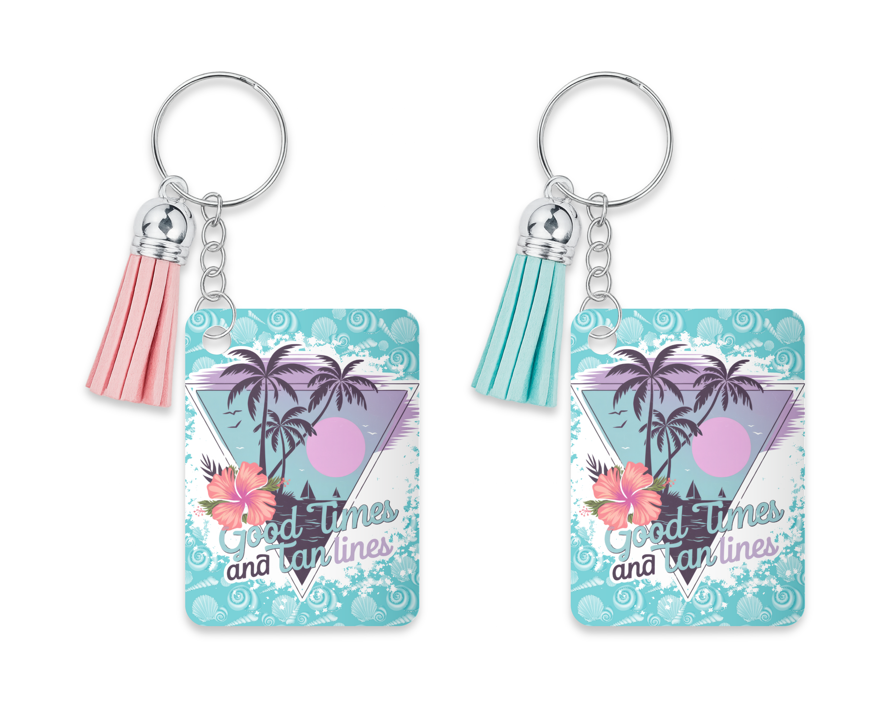 Good Times & Tan Lines acrylic beach keychain
