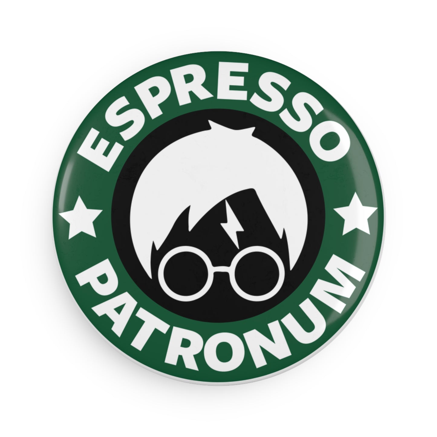 Espresso Patronum Round Magnet — Coffee & Wizardry Fridge Button