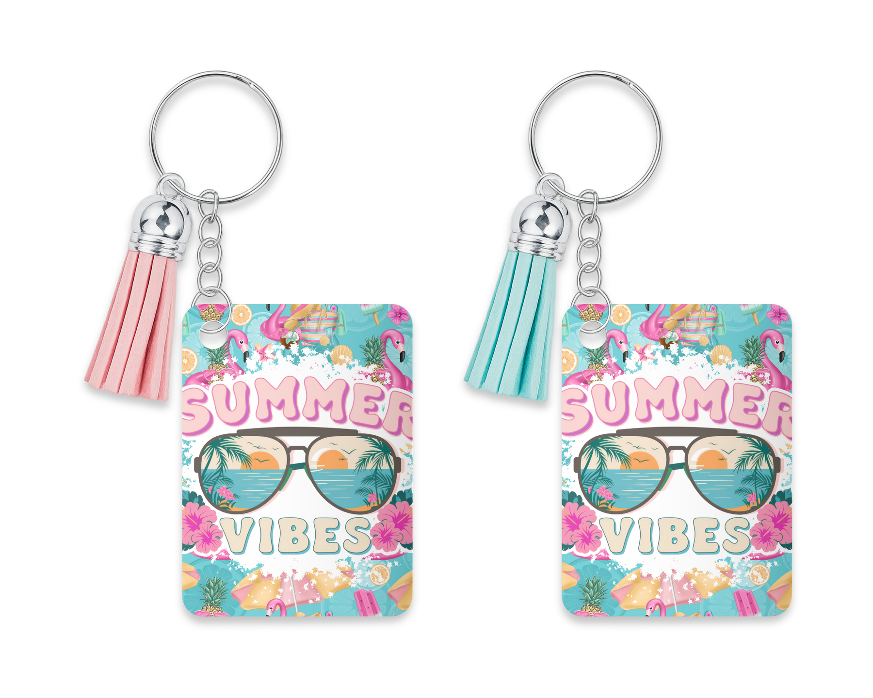 Summer Vibes acrylic vacation keychain