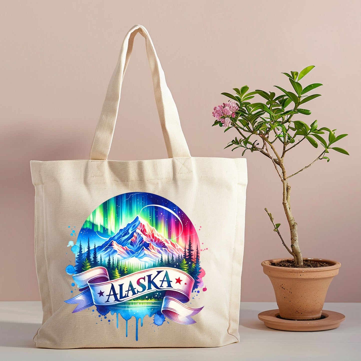 Alaska Northern Lights Canvas Tote Bag