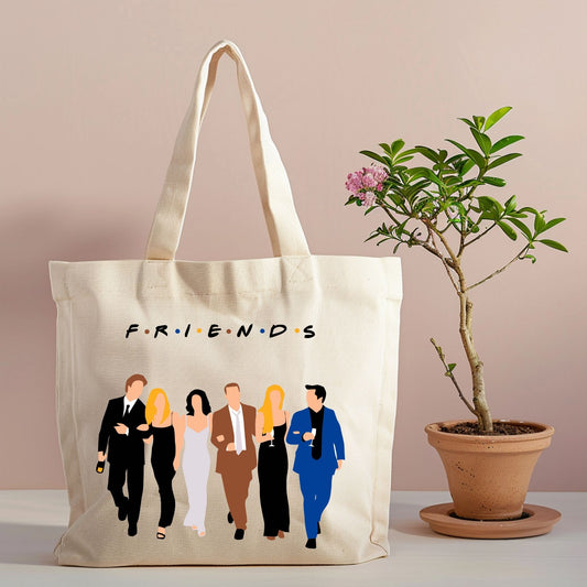 Friends Minimalist Character Canvas Tote Bag