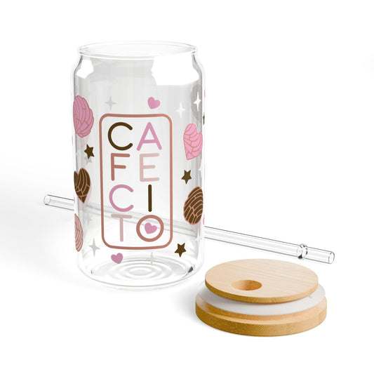 16oz Sipper Glass — Cute Lollipop Candy Design with Straw