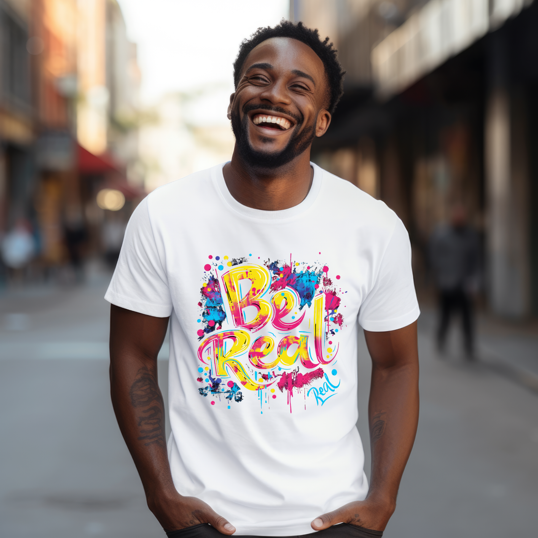 Be Real Color Splash T-Shirt – Graffiti Streetwear Graphic Tee