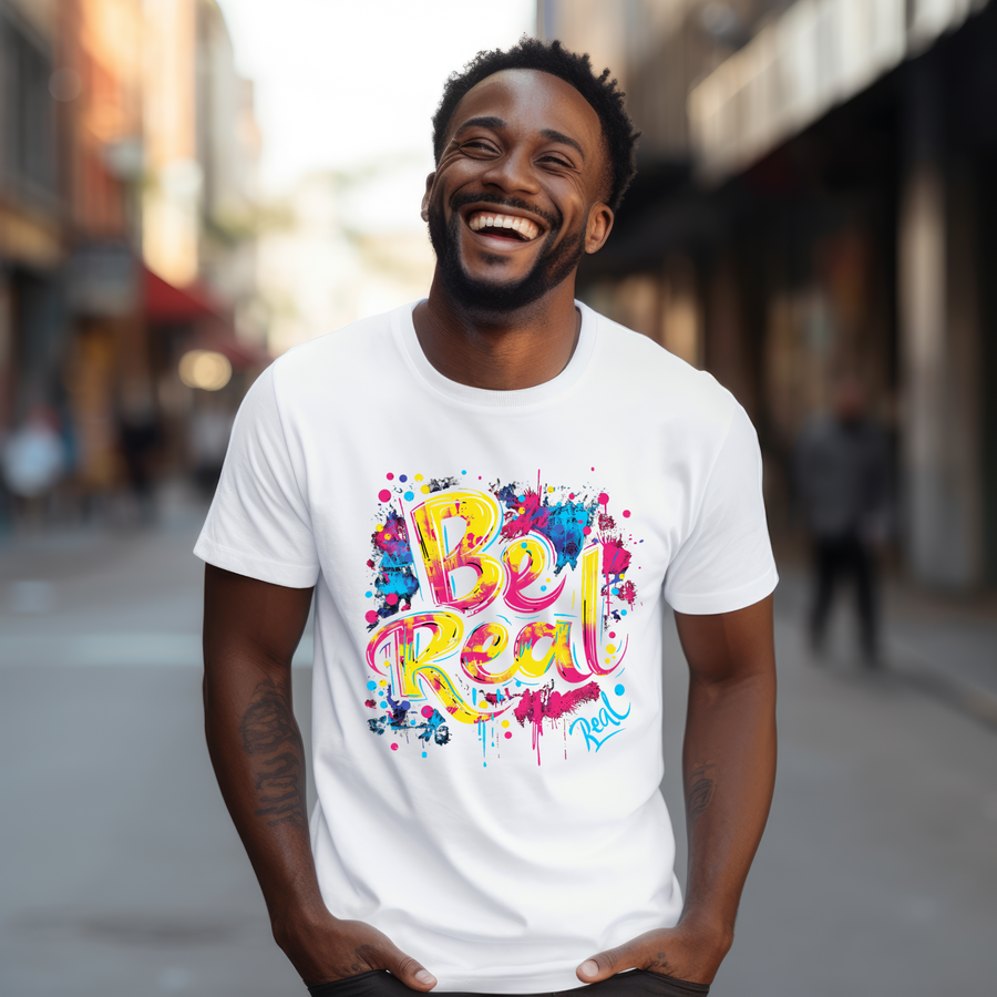 Be Real Color Splash T-Shirt – Graffiti Streetwear Graphic Tee