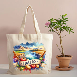 Idaho Waterfall Landscape canvas tote alternate design