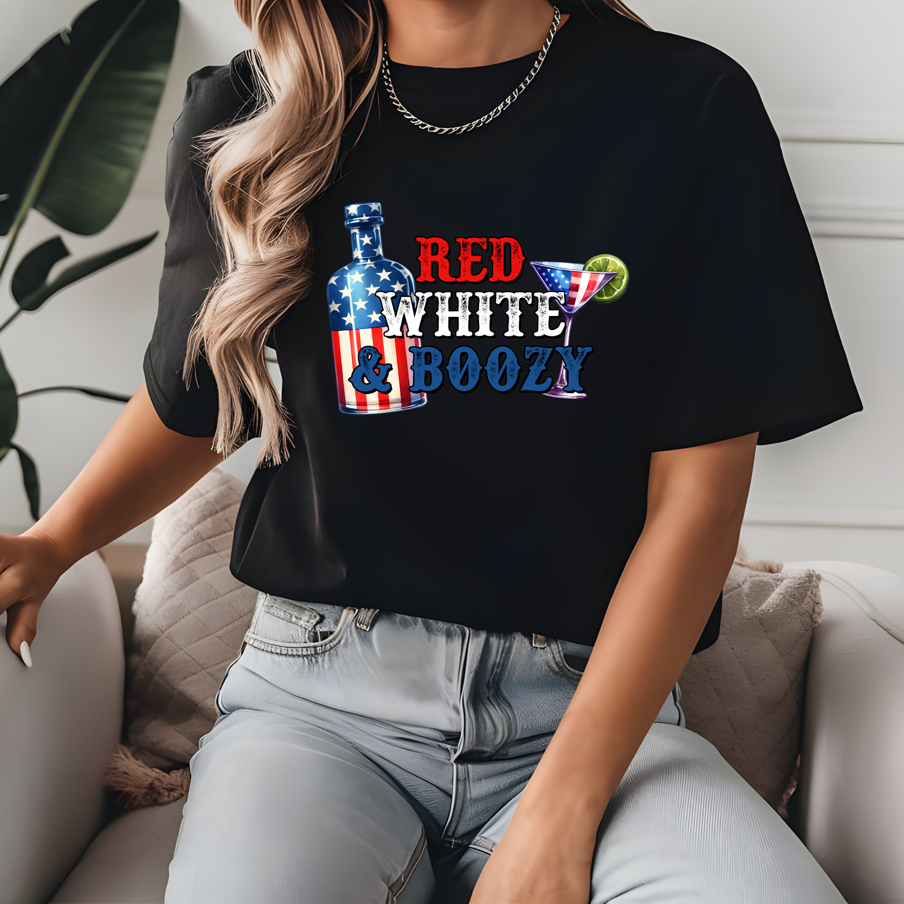 Red White & Boozy Patriotic T-Shirt | Funny 4th of July Drinking Graphic Tee