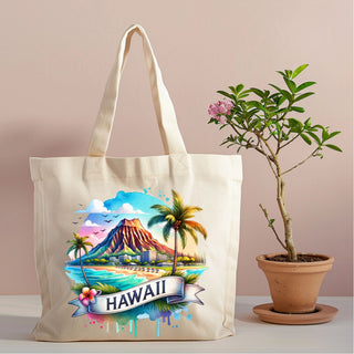 Hawaii Tropical Beach canvas tote alternate design