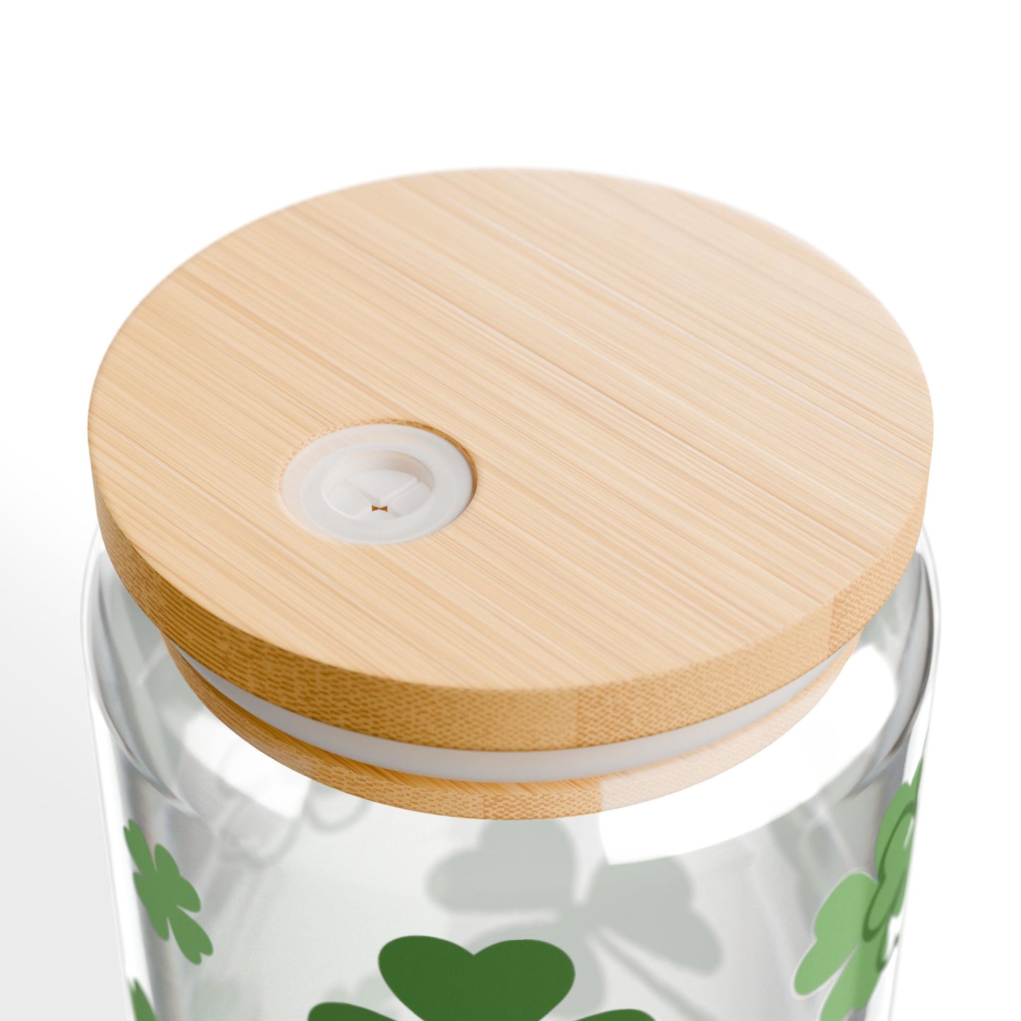 16oz Clover Sipper Glass — St. Patrick’s Day Shamrock Drink Jar