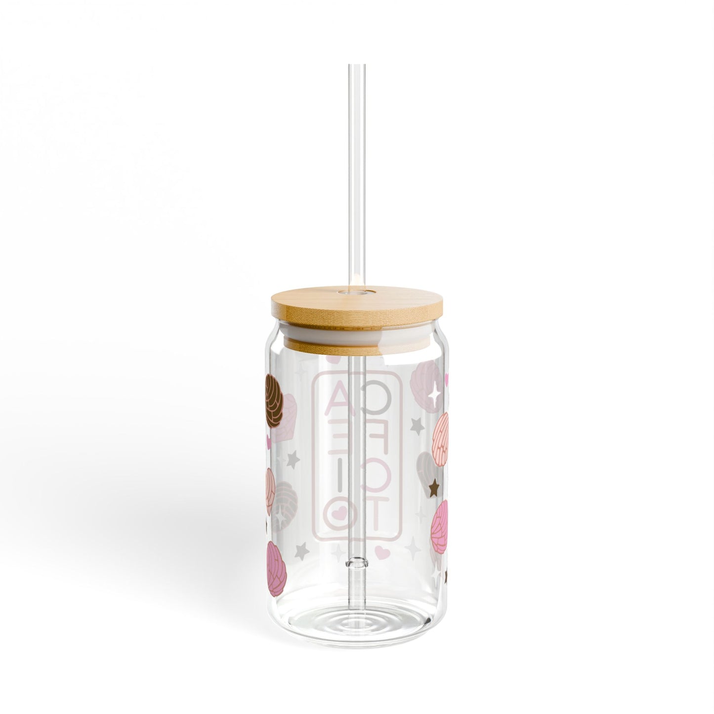16oz Sipper Glass — Cute Lollipop Candy Design with Straw