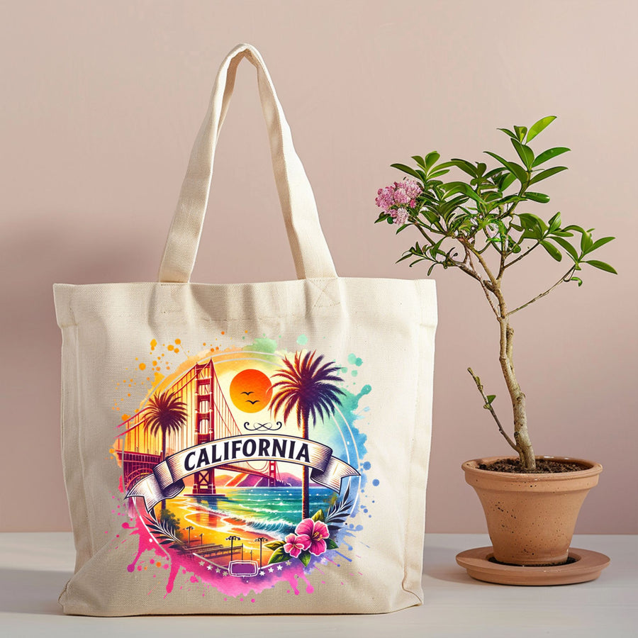 California Golden Coast Canvas Tote Bag