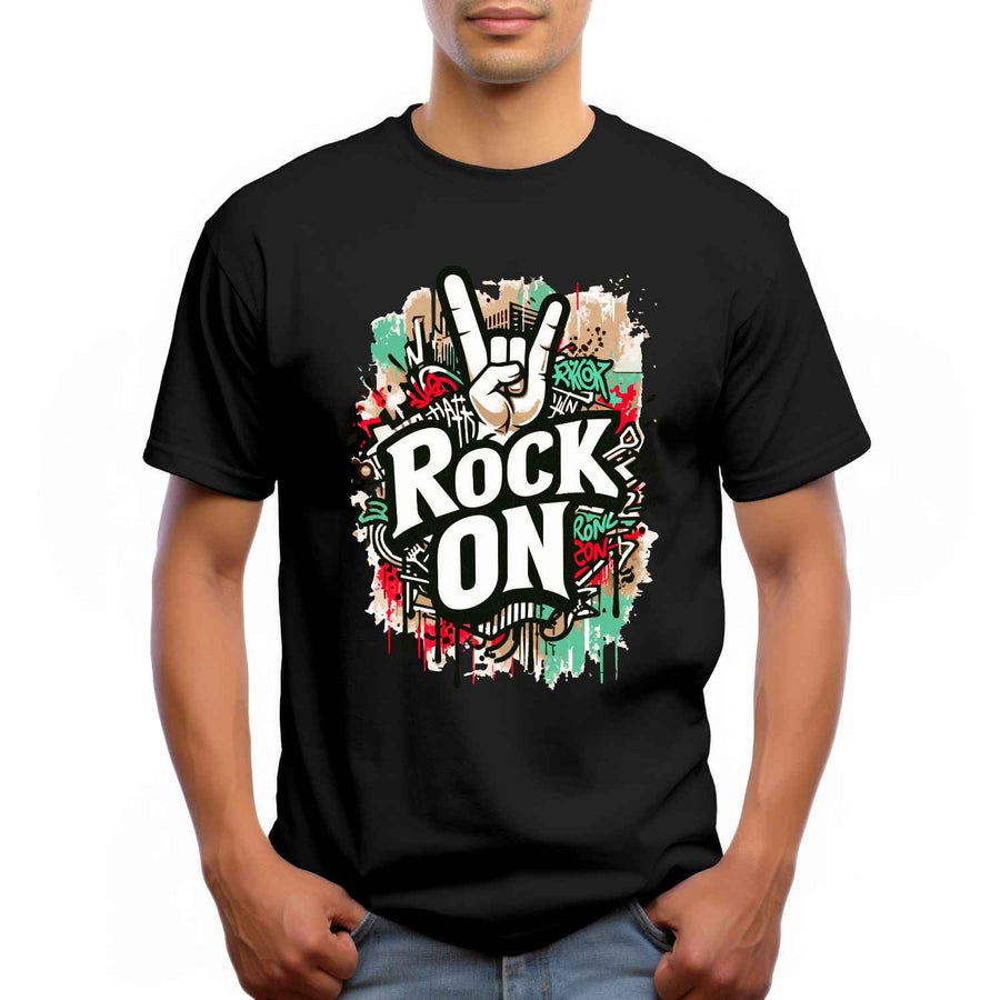 Rock On Graffiti T-Shirt – Music Festival Streetwear Tee