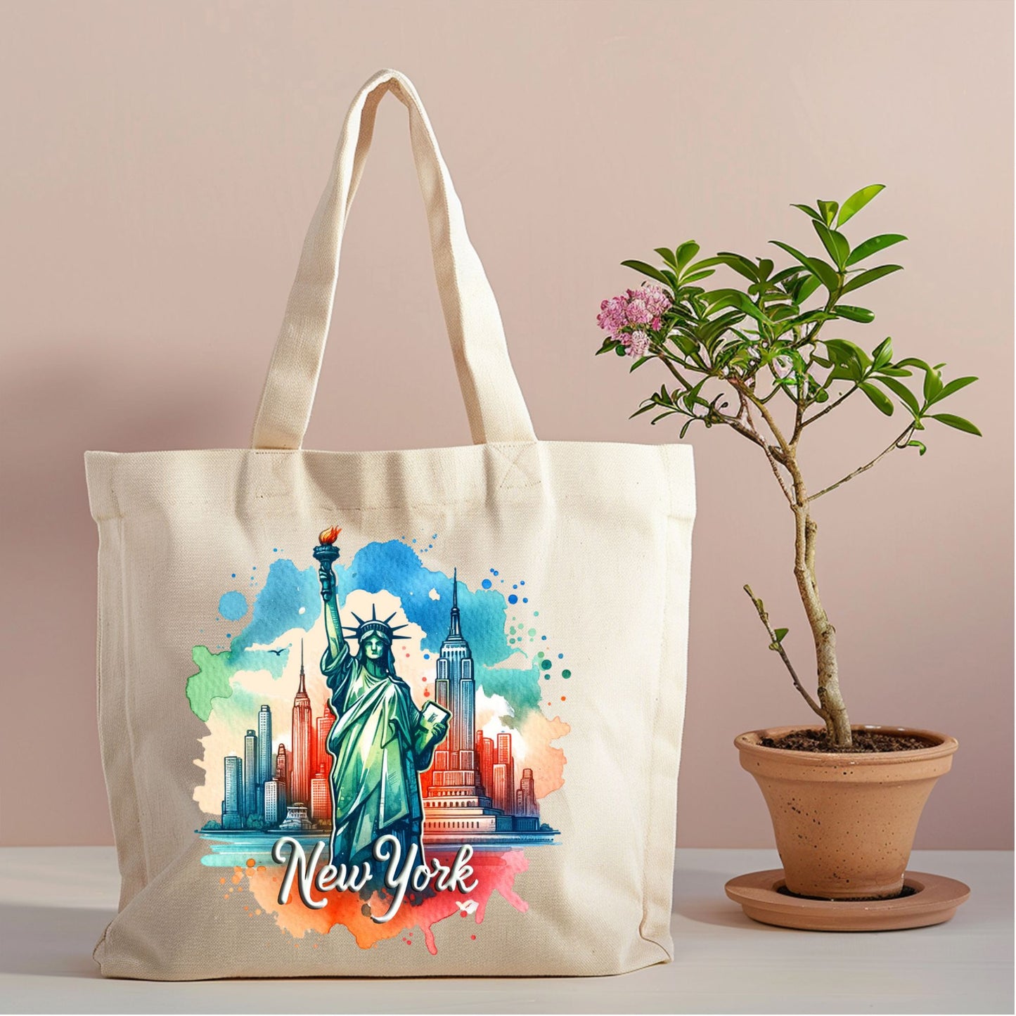 New York Statue of Liberty Canvas Tote Bag