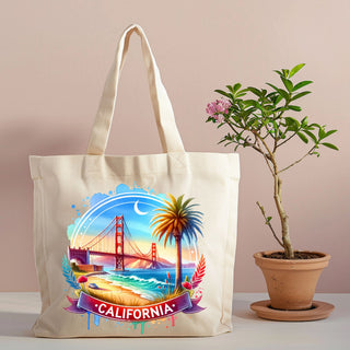 California Golden Coast canvas tote alternate design