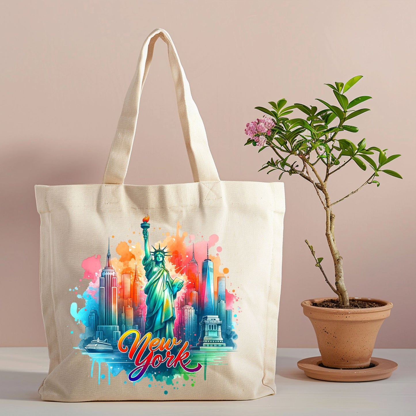 New York Statue of Liberty Canvas Tote Bag