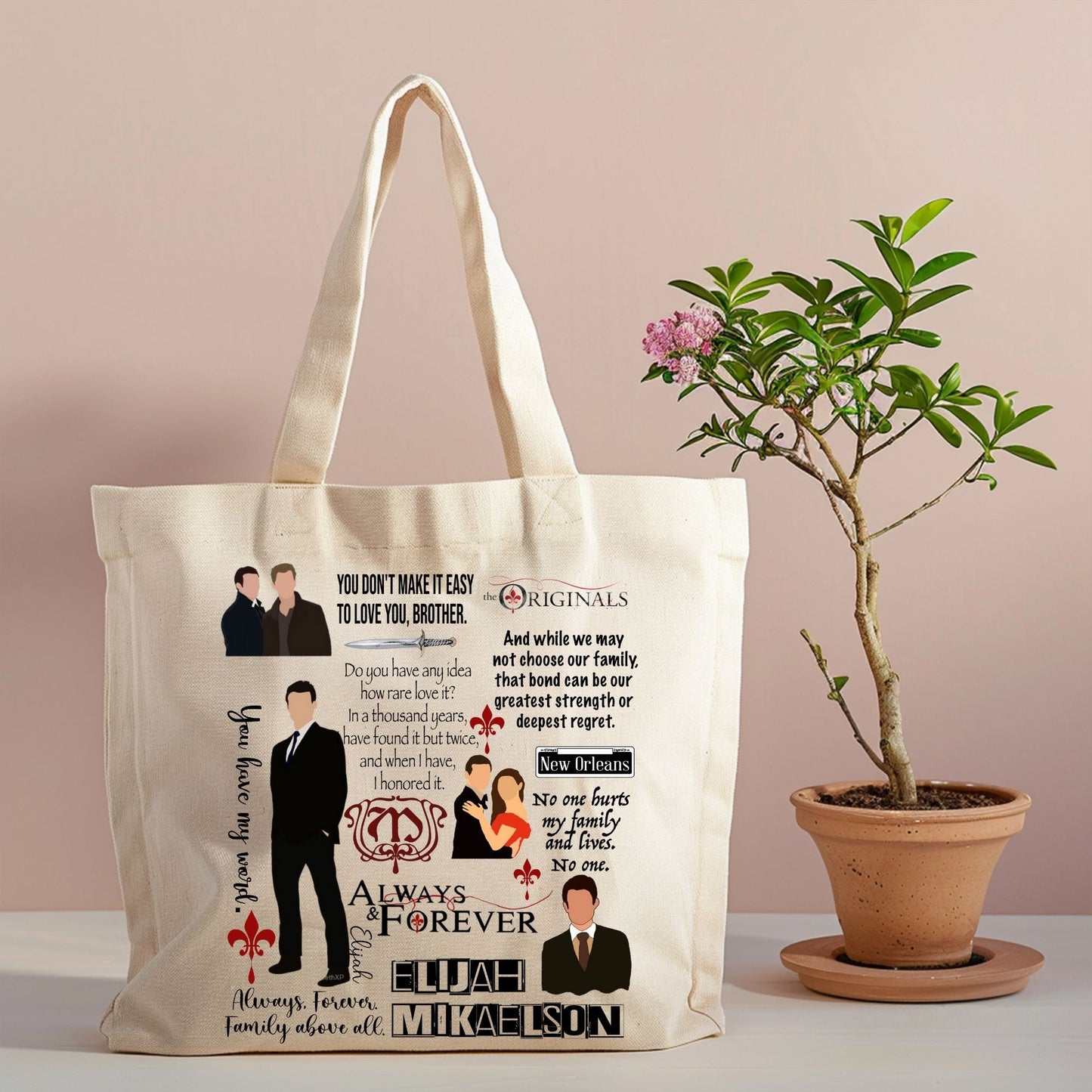 Elijah Mikaelson Inspired Canvas Tote Bag – Always & Forever Edition