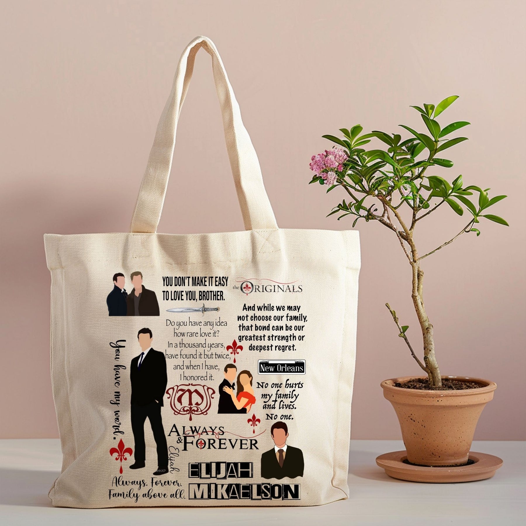 Original Vampire Gentleman canvas tote with Always & Forever design