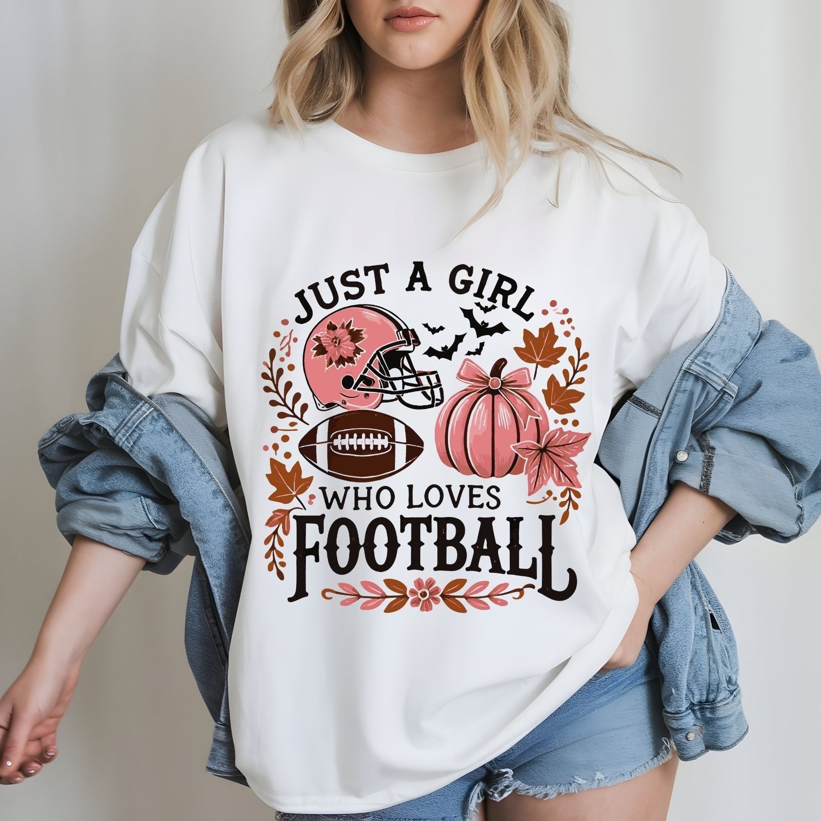 Just a Girl Who Loves Football T-Shirt – Fall Game Day Tee